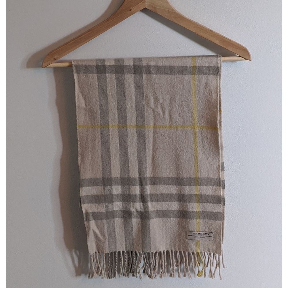 Grey and Yellow Burberry Scarf